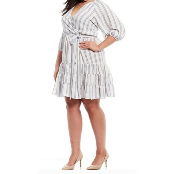 Maison Tara Dresses & Skirts - Maison Tara New Raglan Sleeve Striped Geneva Crepe Size 22W